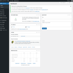 Page screenshot: Dashboard ‹ Test site — WordPress
