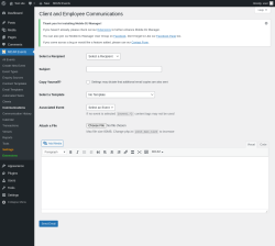 Page screenshot: MDJM Events → Communications