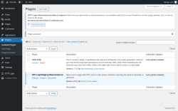 Page screenshot: Plugins ‹ Test site — WordPress