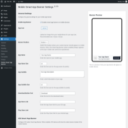 Page screenshot: Settings &rarr; Mobile Smart App Banner