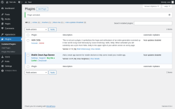 Page screenshot: Plugins &lsaquo; Test site &mdash; WordPress