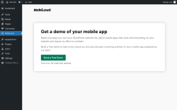 Page screenshot: MobiLoud ‹ Test site — WordPress