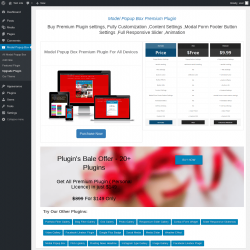 Page screenshot: Modal Popup Box &rarr; Upgrade Plugin