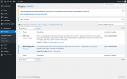 Page screenshot: Plugins &lsaquo; Test site &mdash; WordPress