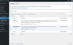 Page screenshot: Plugins &lsaquo; Test site &mdash; WordPress
