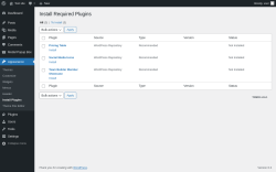 Page screenshot: Appearance &rarr; Install Plugins