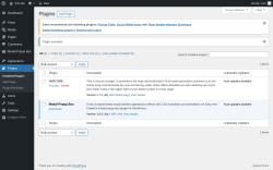 Page screenshot: Plugins &lsaquo; Test site &mdash; WordPress