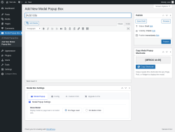 Page screenshot: Modal Popup Box &rarr; Add New Modal Popup Box