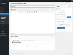 Page screenshot: Modal Popup Box &rarr; Add New Modal Popup Box