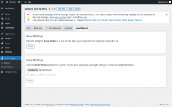 Page screenshot: Wow Plugins &rarr; Modal Window &rarr; Import/Export