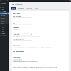 Page screenshot: Hotel Booking &rarr; Settings