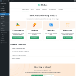 Page screenshot: Modula → Welcome