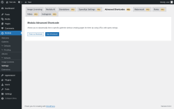 Page screenshot: Modula → Settings → Advanced ShortcodesPRO