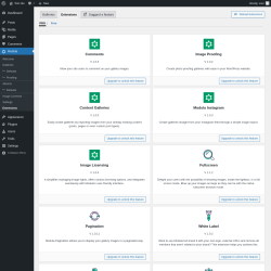 Page screenshot: Modula → Extensions