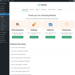 Page screenshot: Modula → Welcome