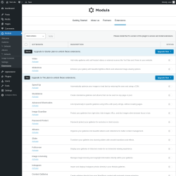 Page screenshot: Modula &rarr; Extensions