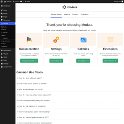 Page screenshot: Modula &rarr; Welcome