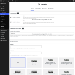 Page screenshot: Modula &rarr; Settings
