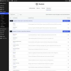 Page screenshot: Modula &rarr; Extensions