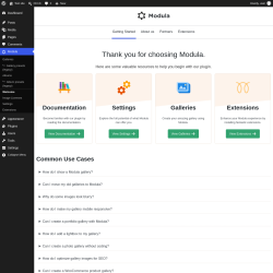 Page screenshot: Modula &rarr; Welcome