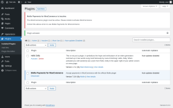 Page screenshot: Plugins &lsaquo; Test site &mdash; WordPress