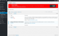 Page screenshot: Plugins ‹ Test site — WordPress