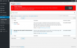 Page screenshot: Plugins ‹ Test site — WordPress