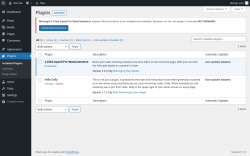 Page screenshot: Plugins ‹ Test site — WordPress