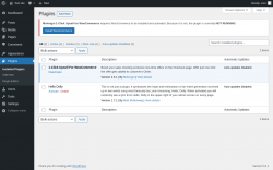 Page screenshot: Plugins ‹ Test site — WordPress