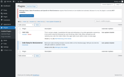 Page screenshot: Plugins ‹ Test site — WordPress