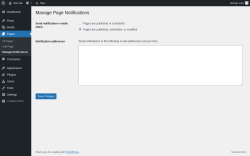 Page screenshot: Pages → Manage Notifications