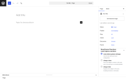 Page screenshot: Add Page &lsaquo; Test site &mdash; WordPress