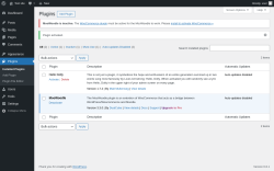 Page screenshot: Plugins ‹ Test site — WordPress