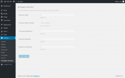 Page screenshot: Settings &rarr; Mortgage Calculator