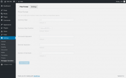 Page screenshot: Settings &rarr; Mortgage Calculator