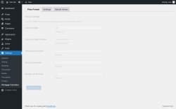 Page screenshot: Settings &rarr; Mortgage Calculator