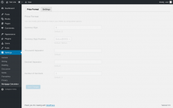 Page screenshot: Settings &rarr; Mortgage Calculator