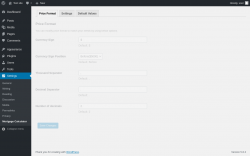 Page screenshot: Settings &rarr; Mortgage Calculator