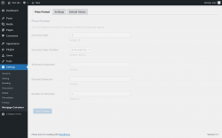 Page screenshot: Settings &rarr; Mortgage Calculator