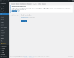 Page screenshot: Appointments → Settings → Integrations