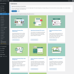Page screenshot: Appointments →  Extensions
