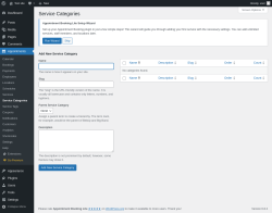 Page screenshot: Appointments → Service Categories