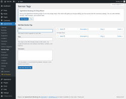 Page screenshot: Appointments → Service Tags
