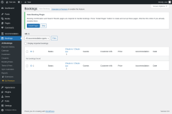 Page screenshot: Bookings