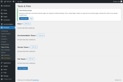 Page screenshot: Bookings → Taxes & Fees