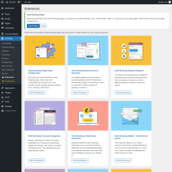 Page screenshot: Bookings →  Extensions