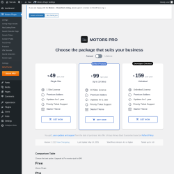 Page screenshot: Motors Plugin → Unlock PRO