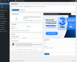 Page screenshot: Dashboard ‹ Test site — WordPress