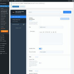Page screenshot: Motors Plugin → Add Listing Form