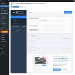 Page screenshot: Motors Plugin → Search Results Page